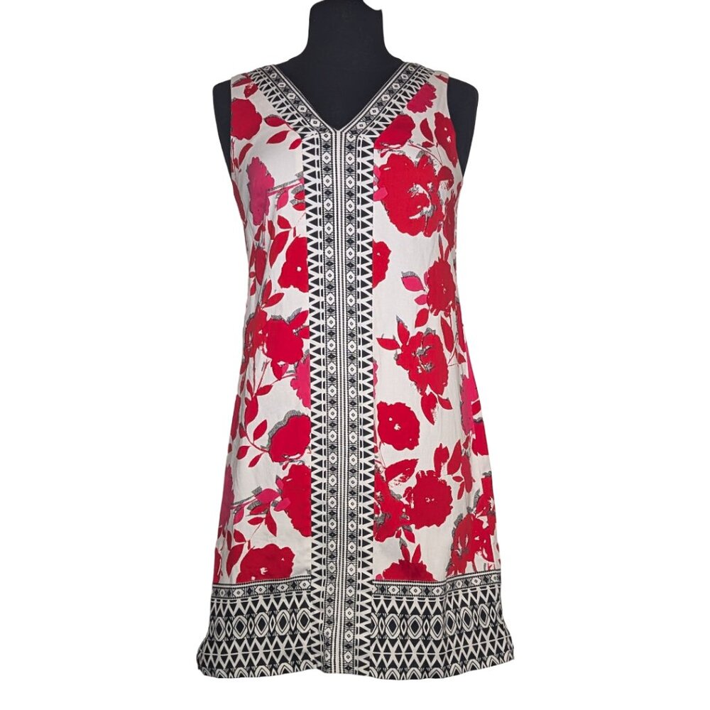 Dress - London Times - Pretty Print Shift Dress - Sz 4